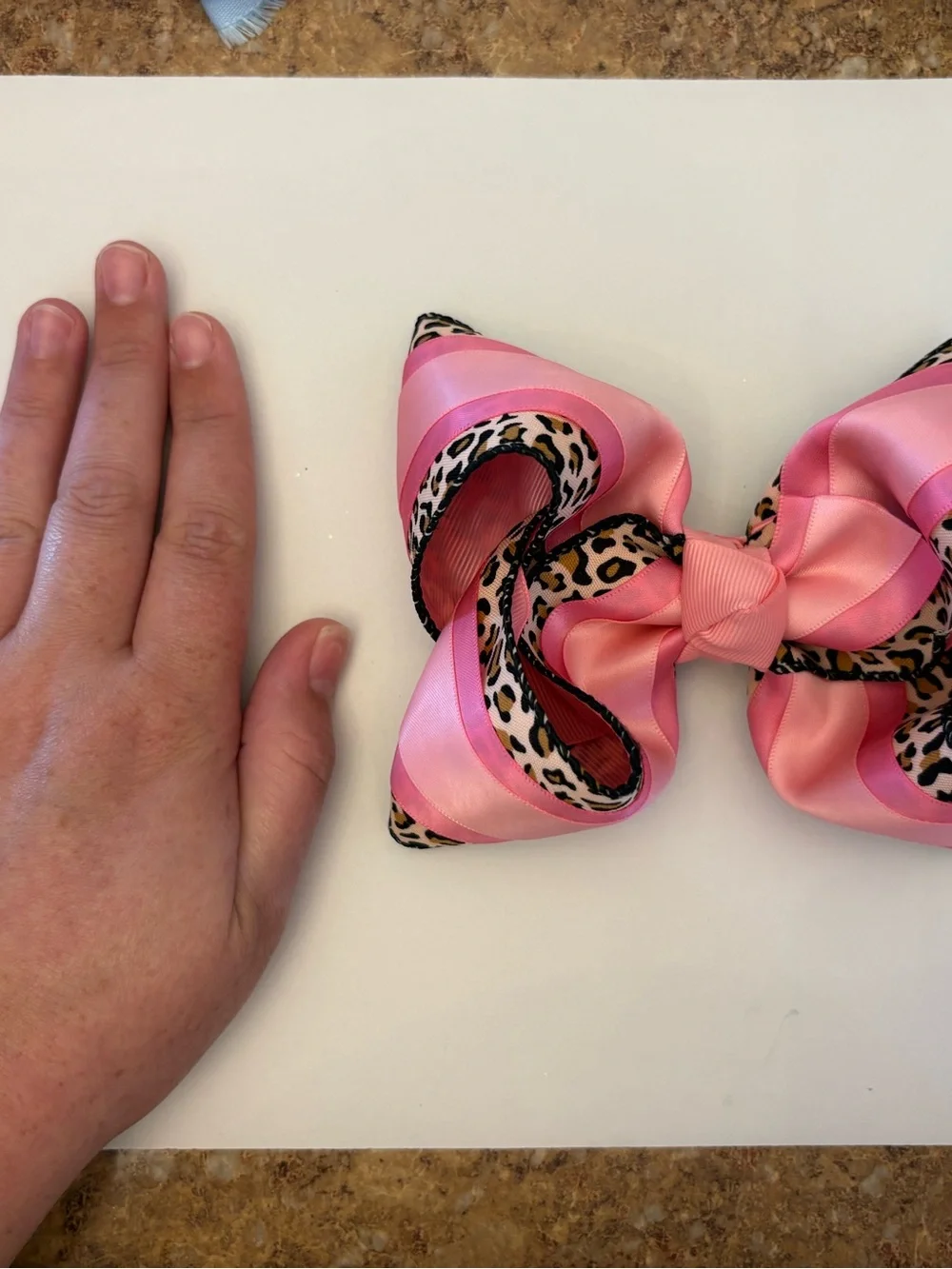 Pink Leopard Callie and Colbie Co. bow